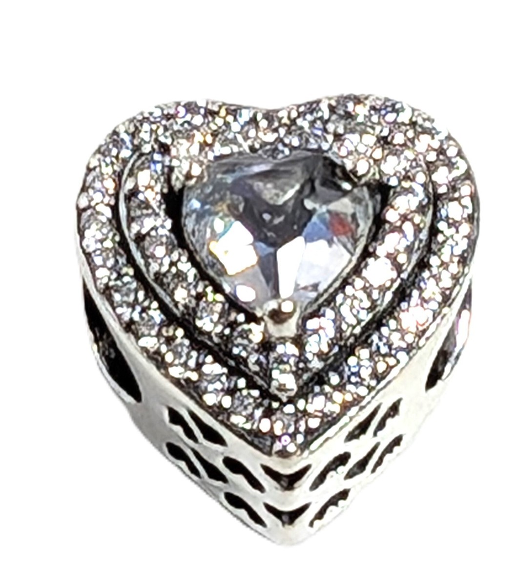 Authentic Pandora Charm, Sparkling Levelled Hearts, #799218C01 | eBay