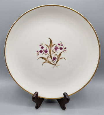 Royal Jackson Parisienne Alsace Porcelain Floral Flower Gold Trim Dinner Plate