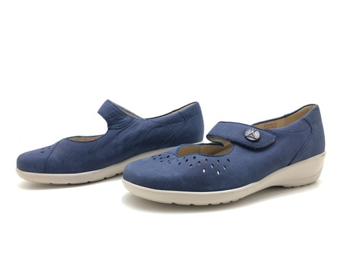 Goldkrone women's loafers size 37.5 ballerina casual shoes comfort shoes Blue - Picture 1 of 4