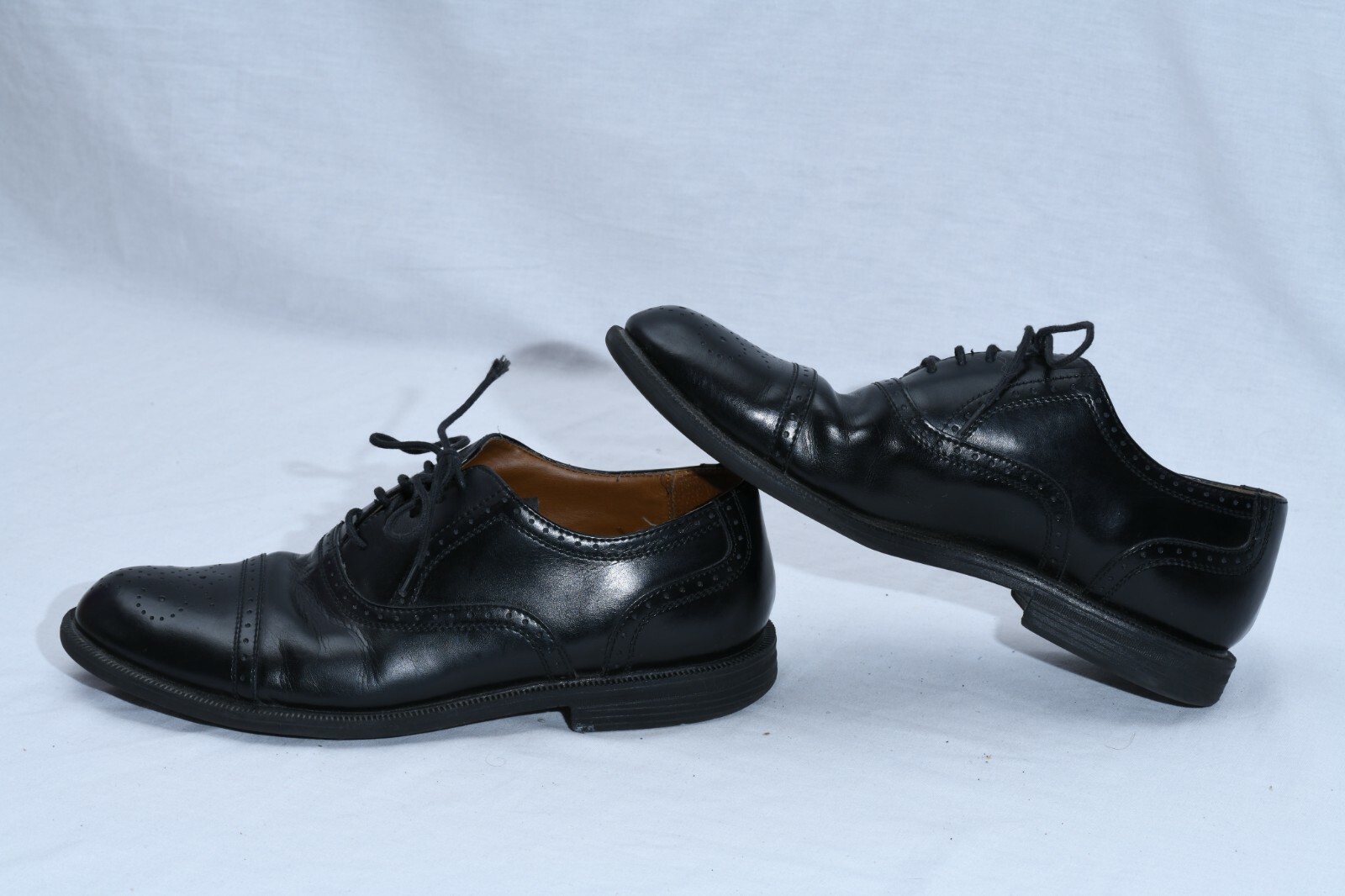 SAOLA Florsheim Oxfords 9D stringate in pelle nera da uomo
