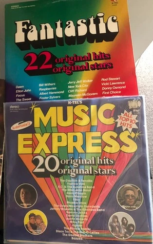 K-TEL 2 x 12" LP LOT Vinyl V/A FANTASTIC + Music Express ELTON JOHN 10cc DAWN