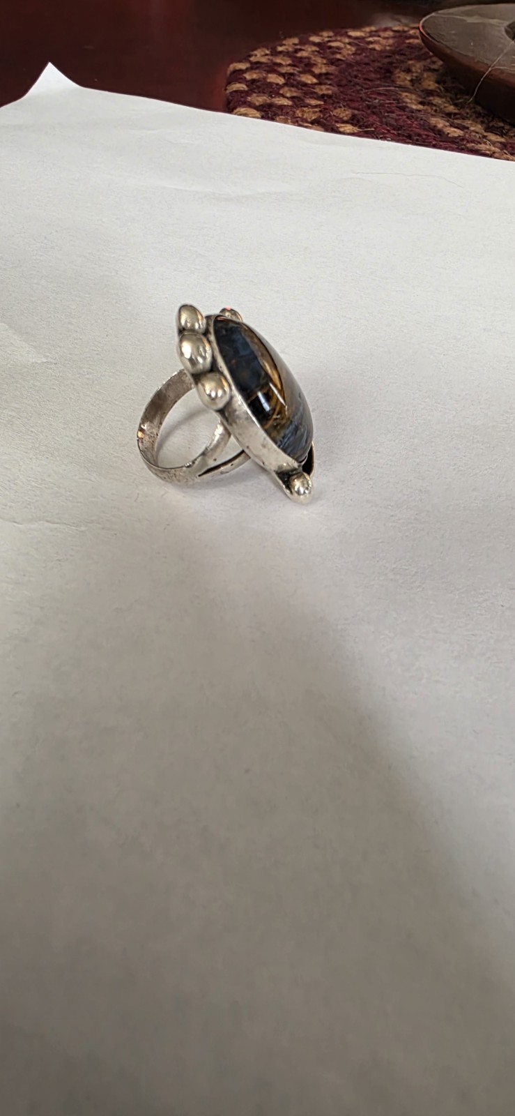 Sterling silver Statement Ring Large Oval Black t… - image 3