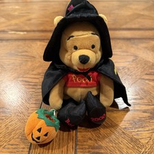 Disney  s Winnie The Pooh Witch Pooh 8  Bean Bag Plush Halloween Toy Vintage 90s