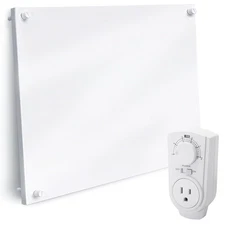 Wall Mount Space Heater Panel - with Thermostat - 250 Watt Splashproof Convec...