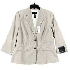 Banana Republic Blazer Womens 14 Beige 2 Button Stretch Professional Office