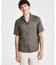I.N.C Mens Linen Blend Button Up Shirt