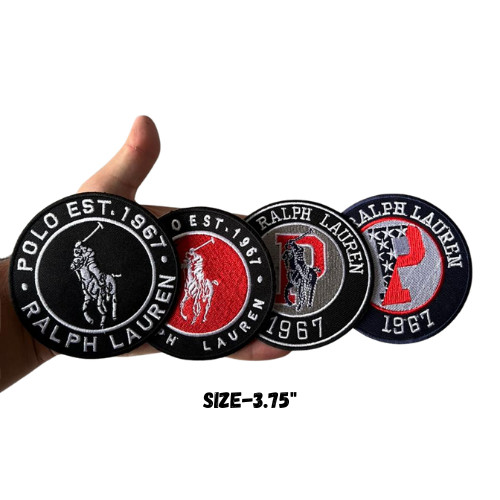 4 PK Polo Ralph Lauren Patch Iron-On/Sew-On Embroidered Patch 3.75"