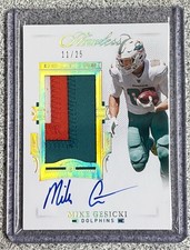 Mike Gesicki 2021 Panini Flawless Gold Patch Auto /25 SSP