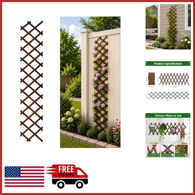 Expandable Garden Trellis for Climbing Plants Outdoor Wooden Lattice Panel