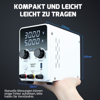 WEP Gleichstromnetzteil 220V 0-30V 0-5A USB GS-Netzteil