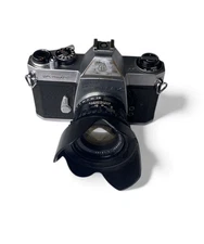 Vintage Asahi Pentax Spotmatic 35mm Film Camera with A Takumar Lens Attached.