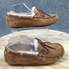Ugg Slippers Womens 6 Moccasin Brown Slip On Flats Round Toe Casual Comfort