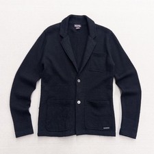 Michael Kors Black 100 Wool Cardigan Knit Sweater Mens Small Collared