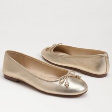 Sam Edelman Felicia Luxe Ballet Flats in Gold Leaf Leather Sz 9.5