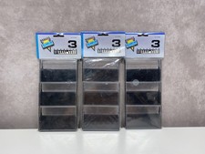 Vintage QAA Clear / Black Plastic Jewel Cassette Tape Cases Empty 3 Pks 3 ct