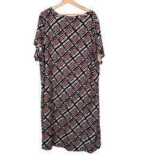 J Jill Scarlet EP Womens Size 4X Black Red Geometric Pattern Maxi Dress NWT