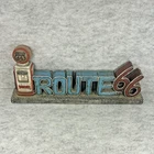 Vintage 12" replica ROUTE 66 sign gas pump resin decor LED light-up globe