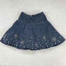 Vintage Gymboree Denim Skirt w/ lace  Mesh Lining Adjustable Waist Ruffle 7
