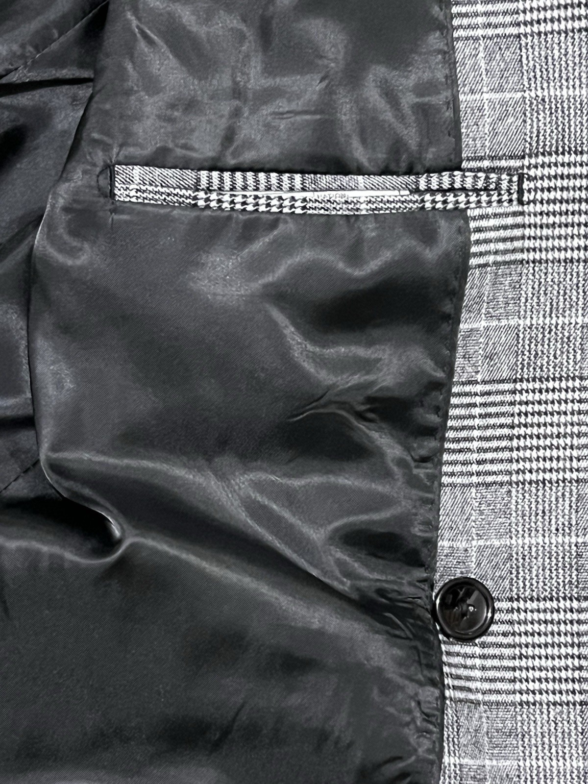 JUUN.J Split Blazer Half Plaid Half Pinstripe Dec… - image 10