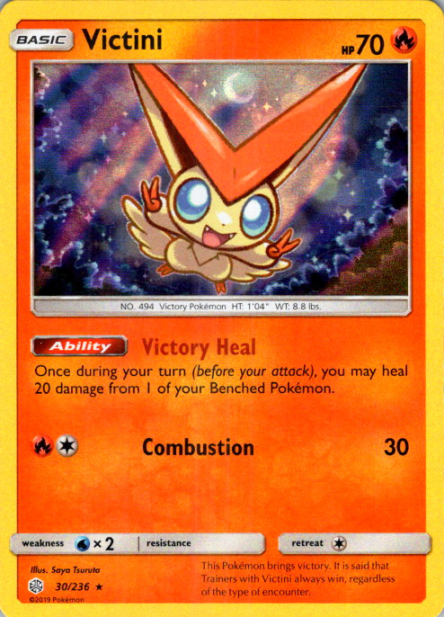 Victini Holo Rare SM - Cosmic Eclipse 30/236 LP Holo