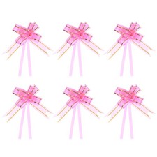 100Pcs 8" Pull Bows Ribbon Gift Wrapping String Decorative Bow Tie Pink