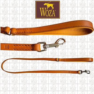 Premium Kurzleine Handgenäht Vollleder WOZA Lederleine Soft Rindnappaleder K914