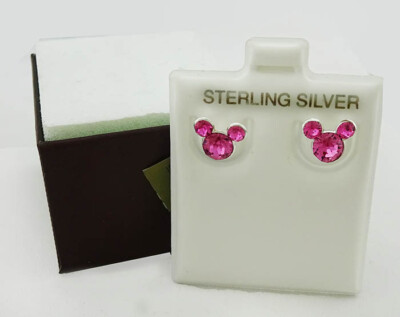 MICKEY MOUSE Trade Mark Lab-Created Pink Turmaline STOHRSTECKER .925 Silber
