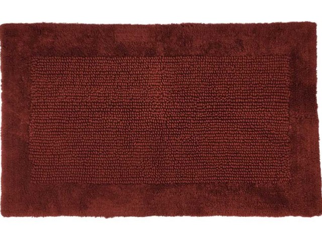 Chunky Textured Rich Rust Bath Rug 23x38 Cotton Mat With Plush Border For Sale Online
