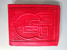 New Handmade Moroccan unisex wallet embossed genuine leather folded 5  x 4  .