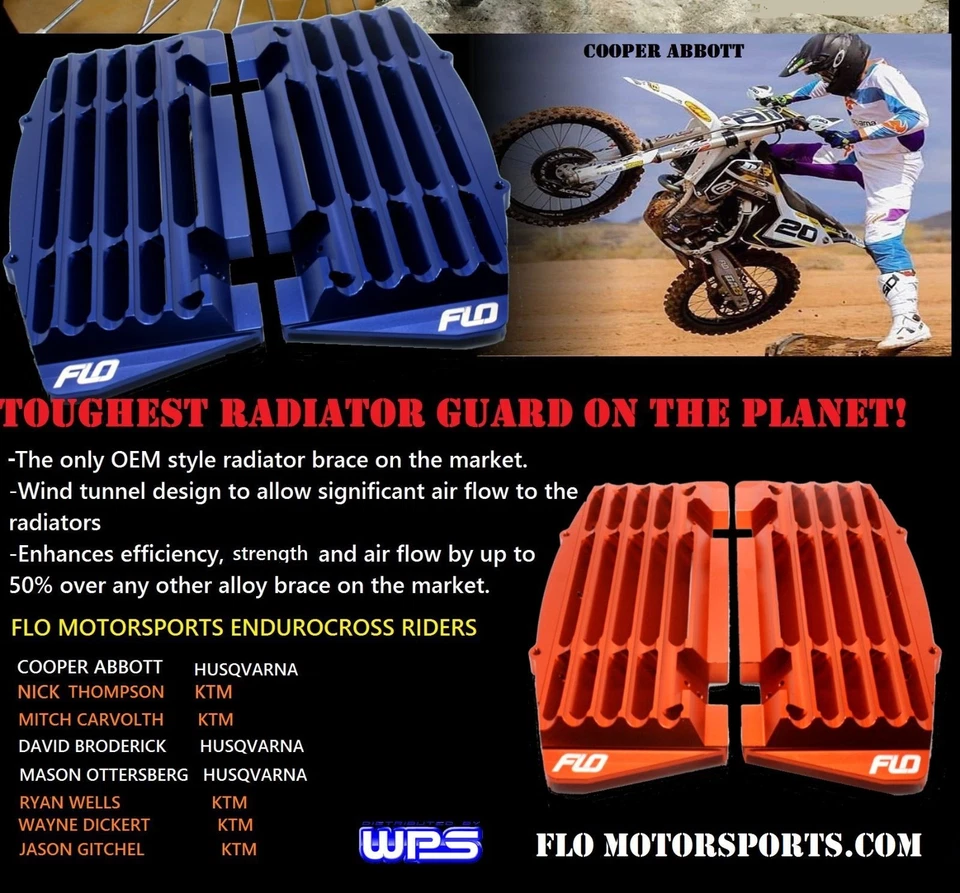 KTM Husqvarna RADIATOR GUARDS / BRACE / GUARD Orange Flo Motorsports - Image 3 of 4