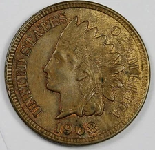 1908 Indian Head Cent.  Natural Uncleaned.  BU.  167992