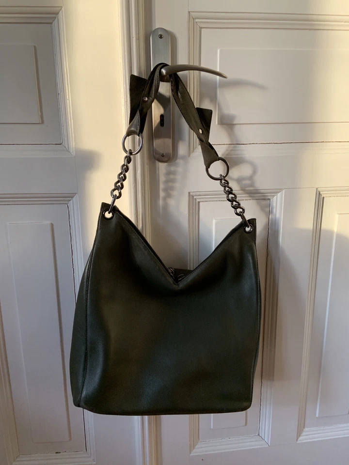 Jimmy Choo Chain Hobo Bag Leder-Handtasche groß olive Tom Ford Beutel NP 2640€ - Bild 2 von 4