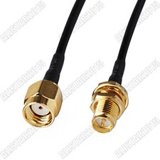 RP-SMA Male  Jack Pin  to RP-SMA Female  Plug Pin  Pigtail Coax Cable RG174