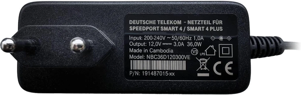 Telekom Netzteil für Speedport Smart 4 Smart 4 Plus UH0361S-12PE 12V 3A 36W - Bild 2 von 2