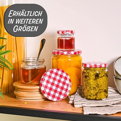 20 Stück Einmachgläser Mit Schwarzem Deckel – Normale Öffnung 7 Cm, 340 Ml, Spülmaschinen- & Mikrowellengeeignet
