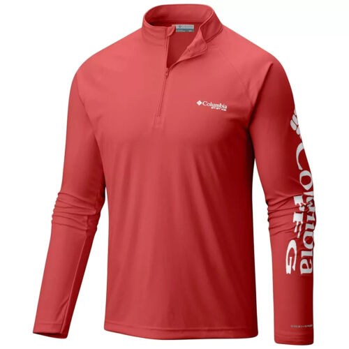 New Mens Columbia PFG "Terminal Tackle" 1/4 Zip Omni-Wick T-Shirt Tee Polo Large