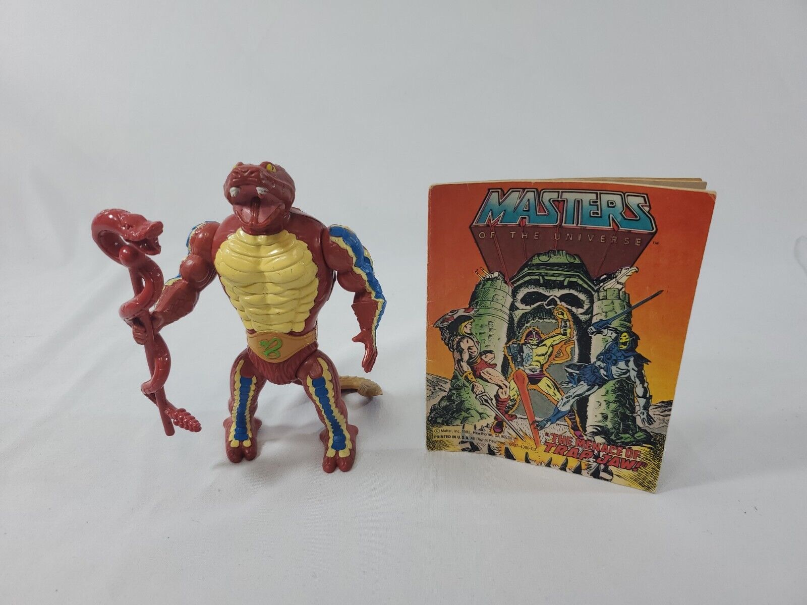 Masters of the Universe Rattlor Red Neck Variant Figure Complete With Comic MOTU