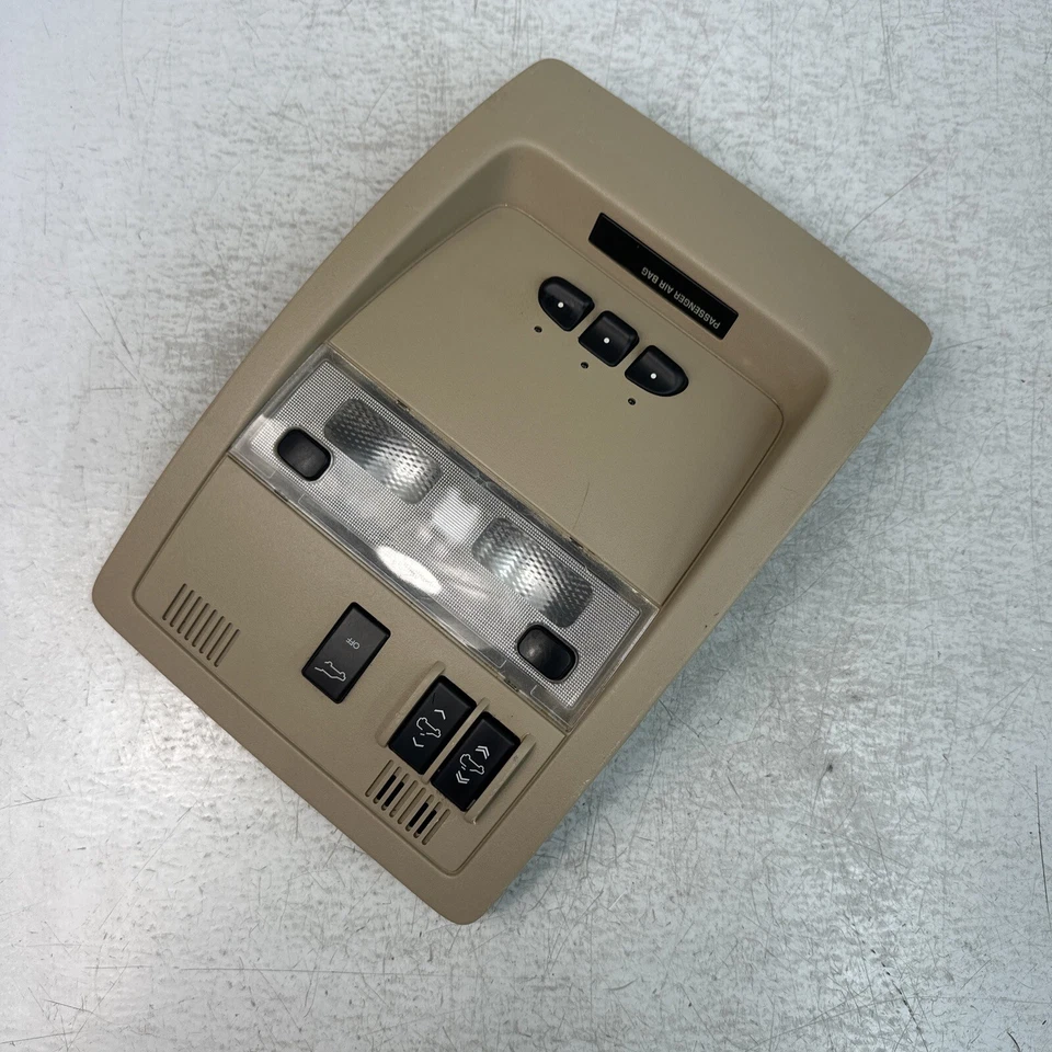 2007-2013 Chevrolet Tahoe Suburban Overhead Console Homelink Map Lights Tan - Image 4 of 4