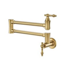 ARCORA Pot Filler Faucet, Traditional Brushed Gold Pot Filler Wall Mount Comm...
