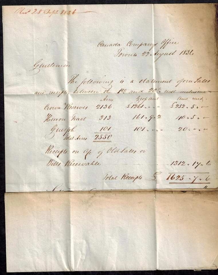 Canadá Pre-Sello 1836 Carta Completa con RARO PAGADO 9 y 25 en ROJO Y NEGRO CARTA DE ENVÍO Foto 3 de 3