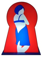 MARCO LODOLA - Pinup Scultura  luminosa neon Buco Serratura Donna Occhiolino Pop