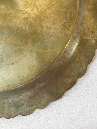 Antique Islamic Brass copper mamluk Arabic inscriptions Calligraphy plate tray - Picture 7 of 7