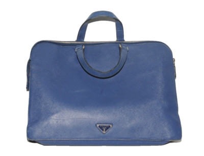 PRADA Herren Aktentasche Laptoptasche Smaragdblau Saffiano