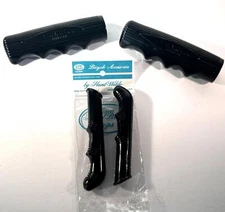 new Schwinn BLACK Grey Ghost Slimline GRIPS + Hunt-Wilde LEVER COVERS Black