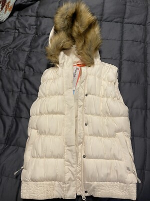 NWT Merrell Silversun Featherless Insulated Puffer Hooded Vest, Women's While S