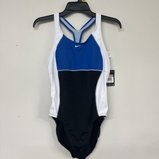 Nike size 12 1-Piece Racerback Padded Cup Sporty Swimsuit NWT Color block