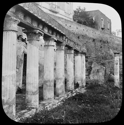ANTIKES magisches Laternendia HERCULANEUM DAS HAUS ARGUS UM 1890 FOTO ITALIEN 