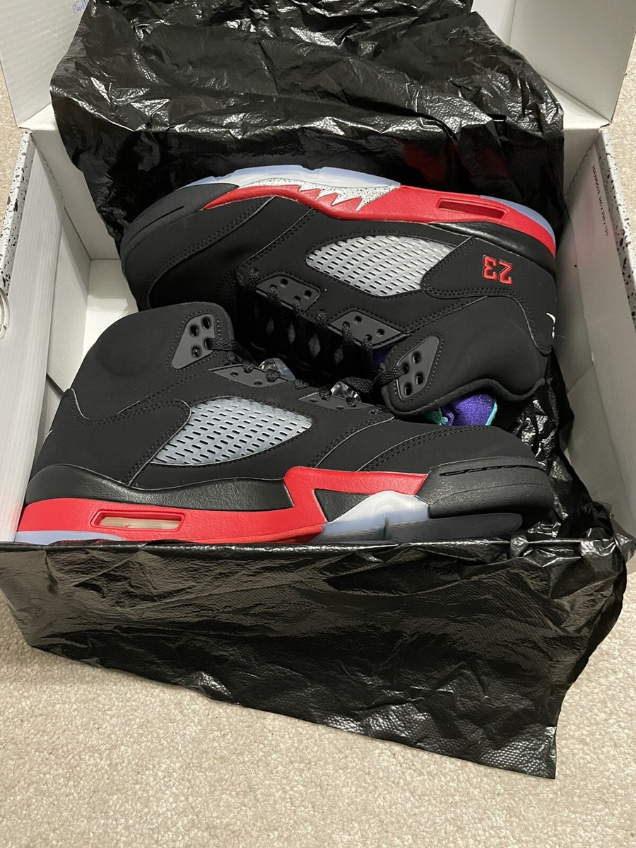 Nike Air Jordan 5 V Retro Size 9.5 Black Fire Red Bred | eBay