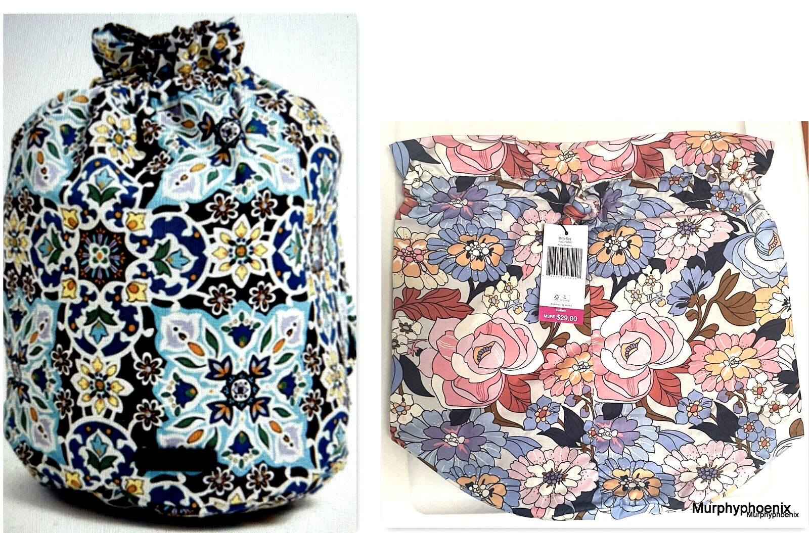 Vera Bradley Lined Ditty Bag Aloha Blooms or Lisbon Medallion Cool NWT (15862)