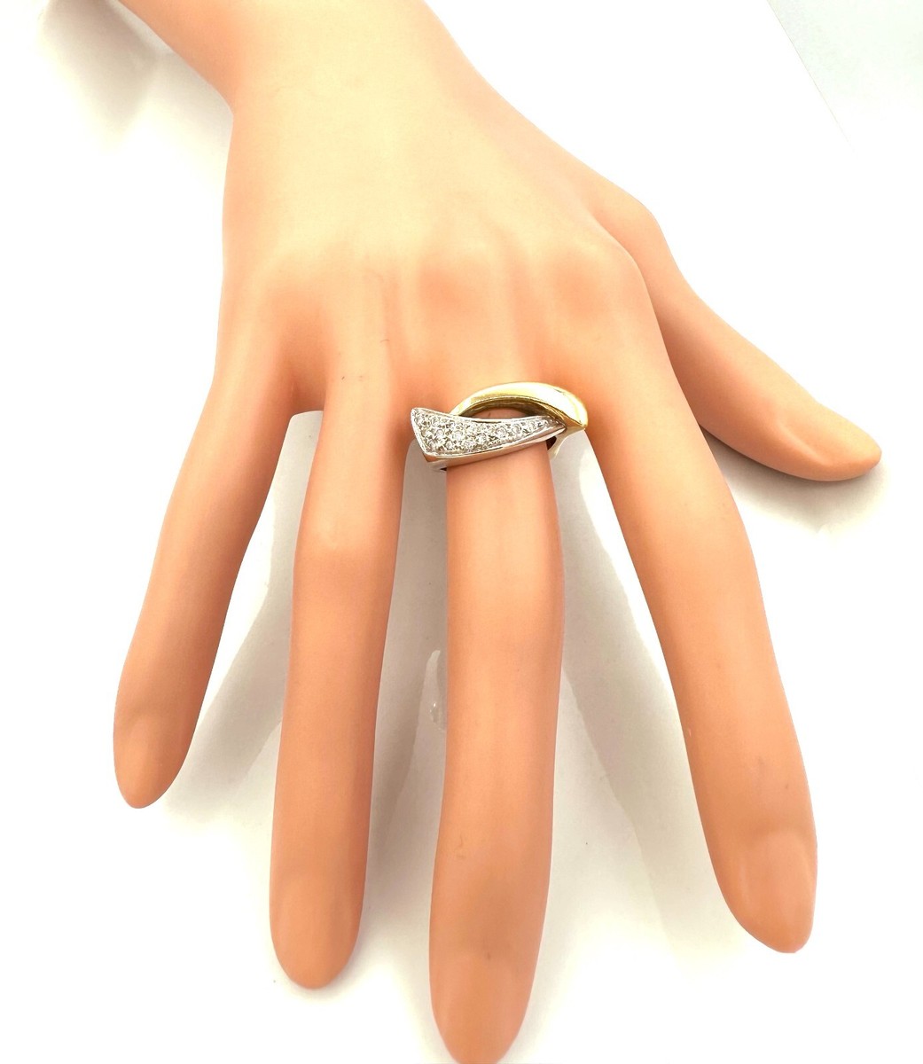 Bague En Or 18 Carats Sertie De Diamants (0.30 Carat) - Style éternité - Poids 7.74 G - Occasion